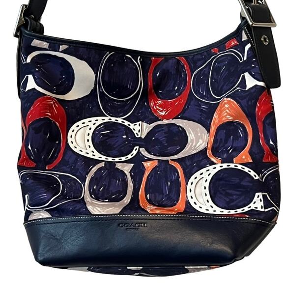 Coach Legacy Heritage Signature C Print Doodle Duffle Shoulder Bag - Picture 2 of 15